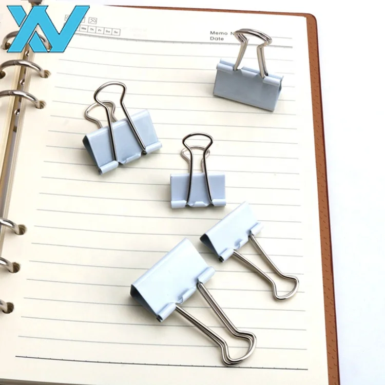 Лидер продаж, рекламные Зажимы для бумаги различных размеров, белые цветные металлические зажимы в форме бульдога