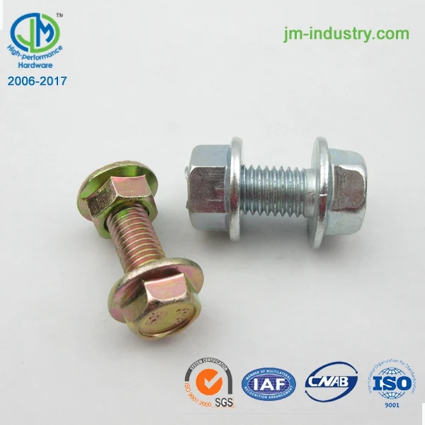 Углеродистая сталь M4 DIN 6921 12 заостренных винтов и шестигранный фланцеавой