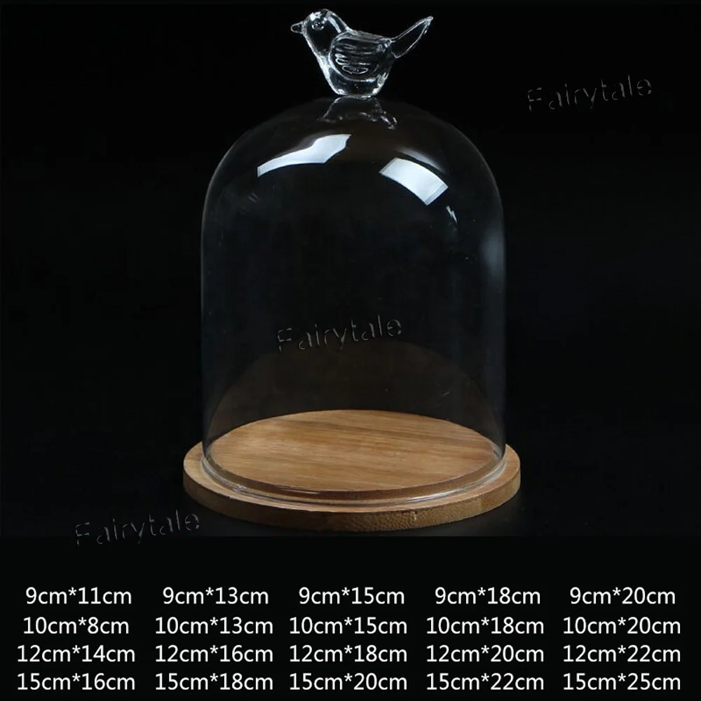 
Creative Glass Cover Everlasting Flower Dome Display Glass Cheese Dome 