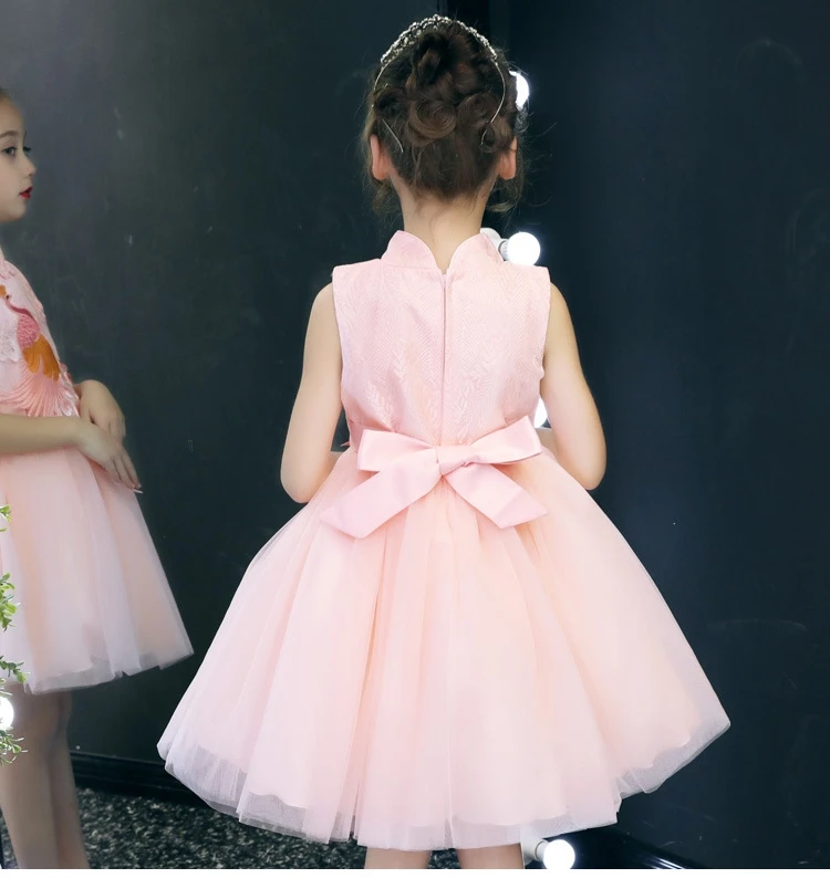 Fashion Design Fashion Baby Girl Satin Mandarin Collar vintage tulle wedding dress