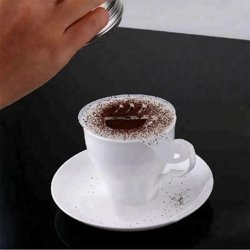Set of 16pcs Cappuccino Coffee Foam Latte Art Stencils Barista Decorating Stencils Mold
