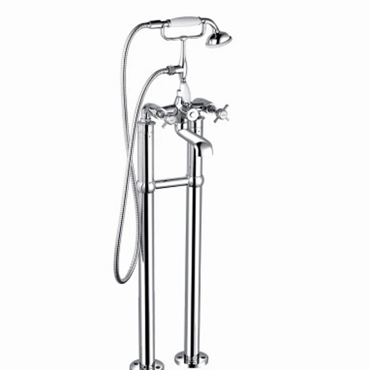 Factory sell European style Floor Mounted brass Bathtub Faucet Bathroom Tub Luxury gold bathroom taps and mixers for hotel