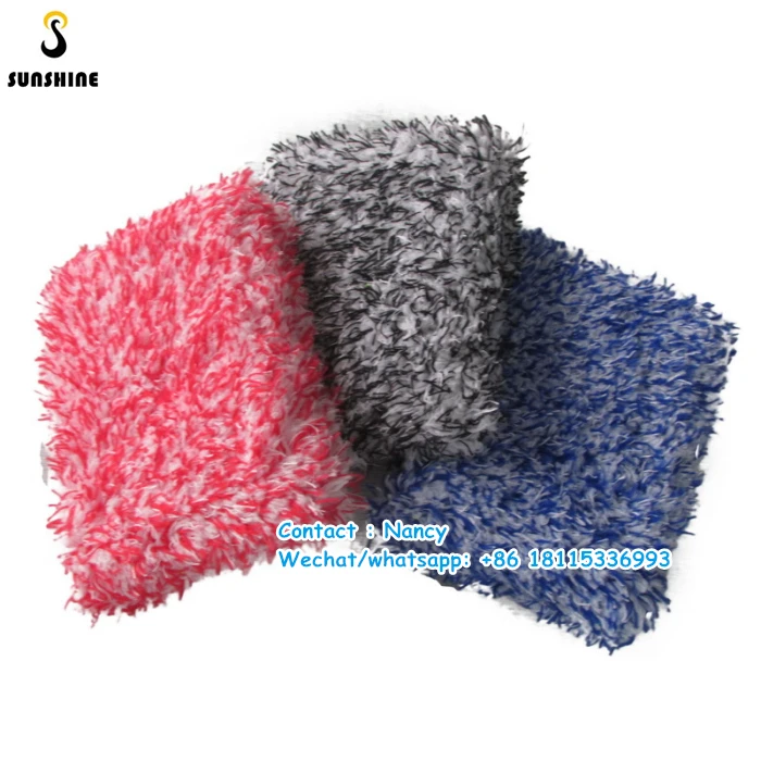 New Microfiber Plush  Car Washing Cleaning Brush Tools Auto Detailing Towel Sponge