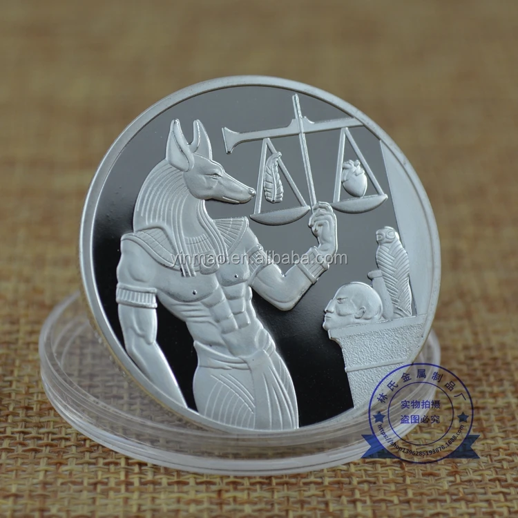 Egypt Anubis,The Scale of trial Coin, Factory direct sales cheap custom gold souvenir metal coin for sale antique