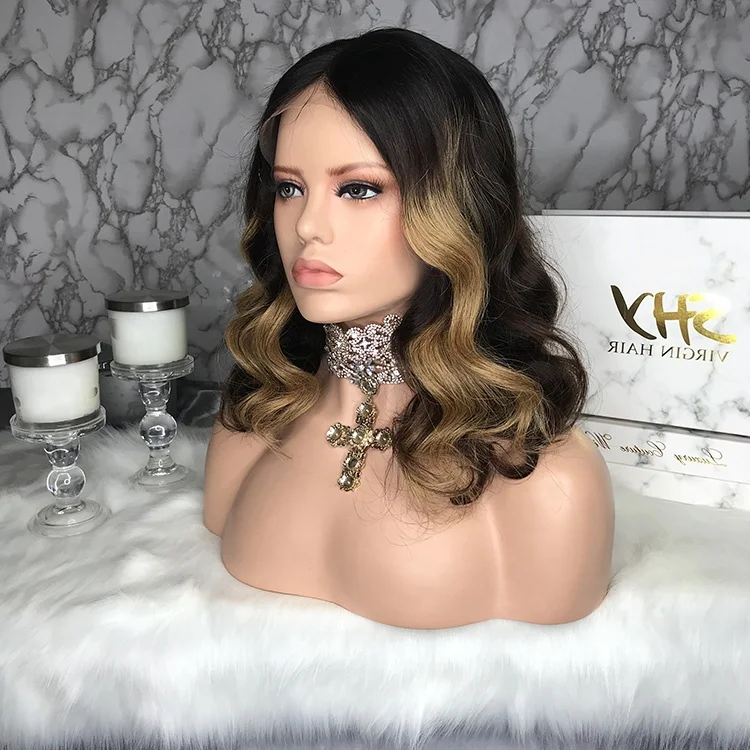 Glueless Preplucked Human Lace Wig Brown Blonde Highlights Lace Wigs Cuticle Aligned Hair Hair Products For Black Women