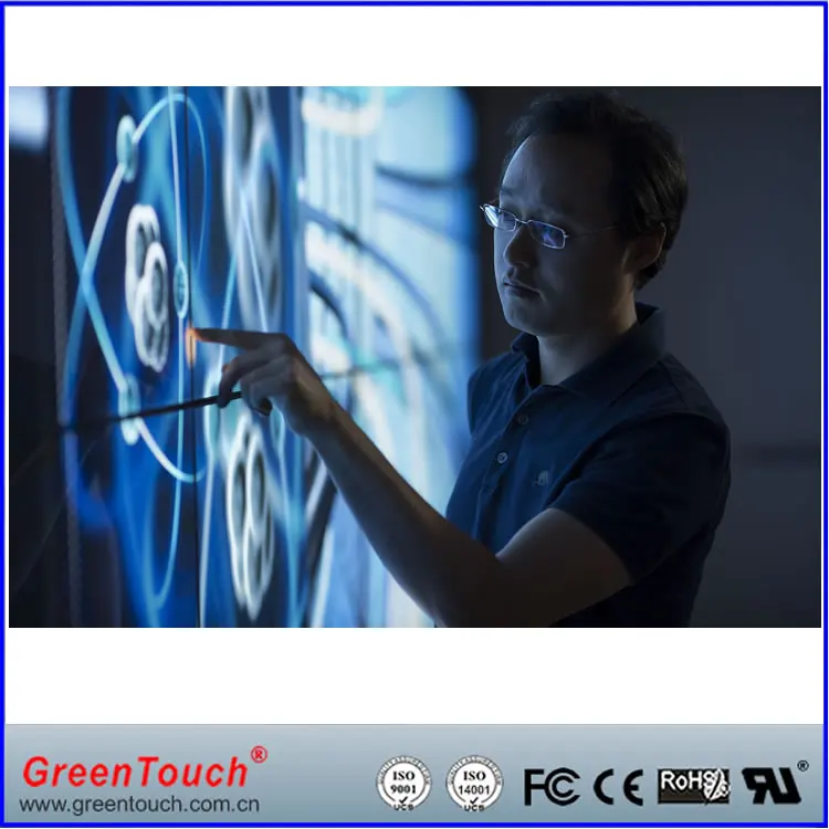 50 дюймовая мультисенсорная интерактивная фольга для сенсорного экрана, киоск и рекламный проигрыватель, голографическая проекционная пленка