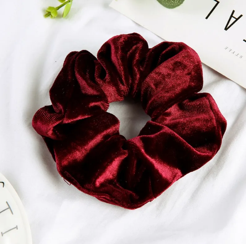 Custom Wholesale Amazon Hot Style Fashion Colors Velvet Hair Scrunchie