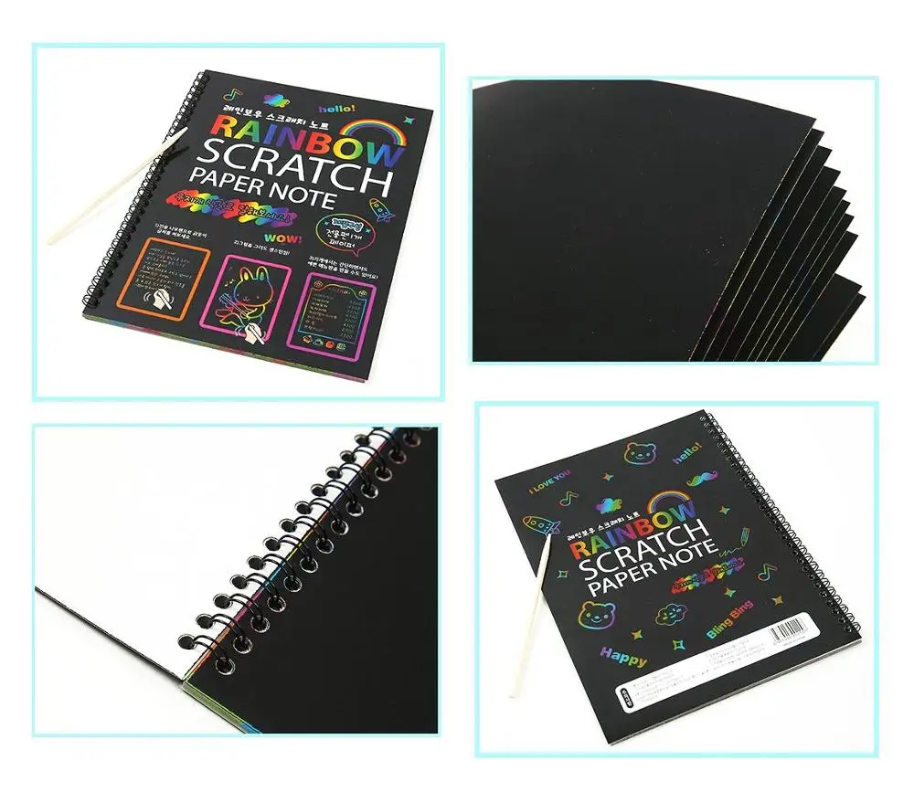 
Scratch Art Rainbow Notebooks, Scratch It Off Paper Activity Set for Kids, Scratchboard Arts & Crafts Kits Scratch Art Notebooks 
