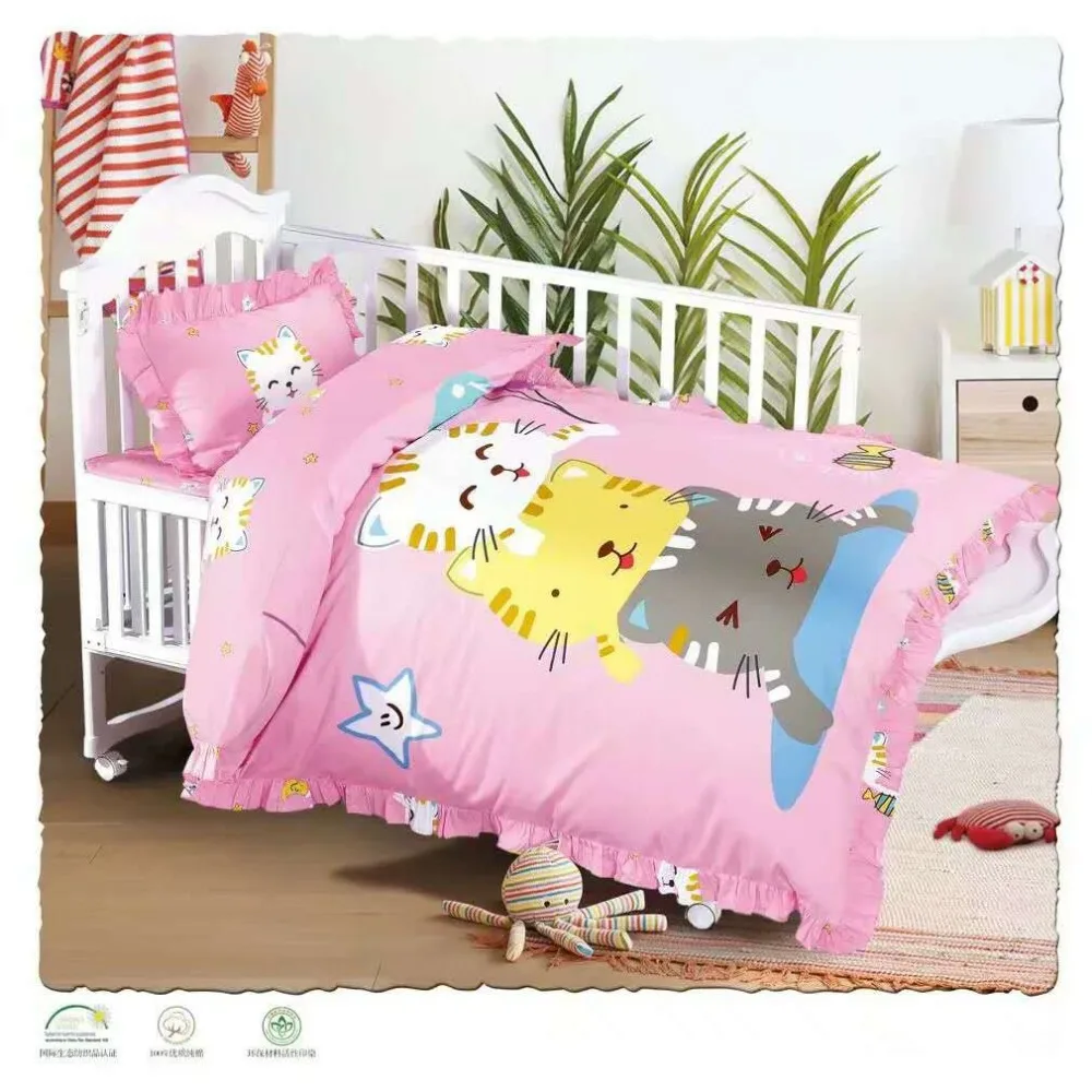 lovely pattern Bedsheet set factory super soft printing baby Bed sheet