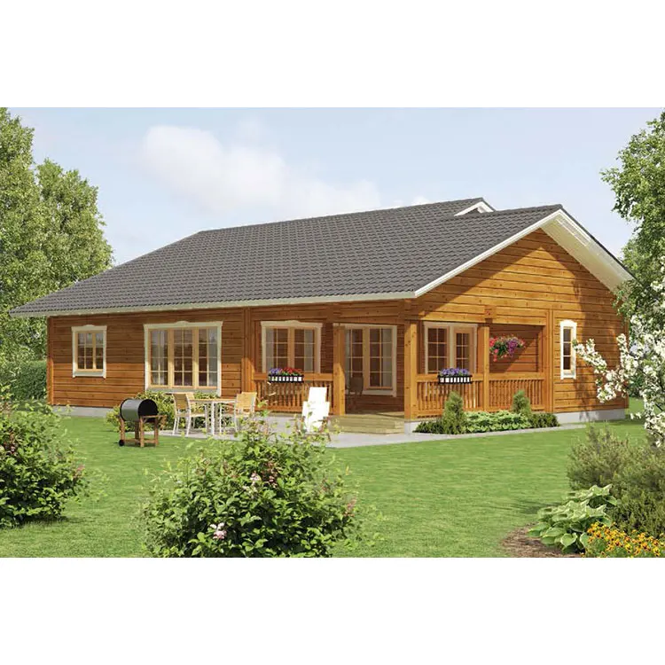 Natural Log Cabin Exquisite Wooden House Simple Prefabricated Timber Frame Prefab Houses