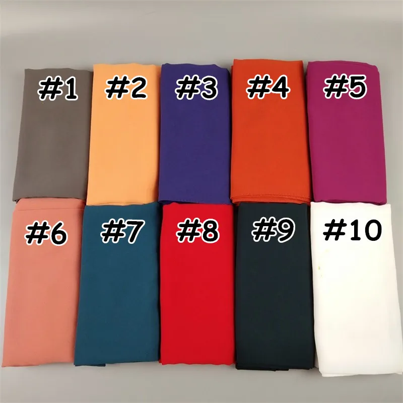 RUNMEIFA Pure Color Chiffon Tudung Head Scarves Muslim Shawl Scarf Fashionable Cheap Shemag Plain Hijabs Manufacture Women