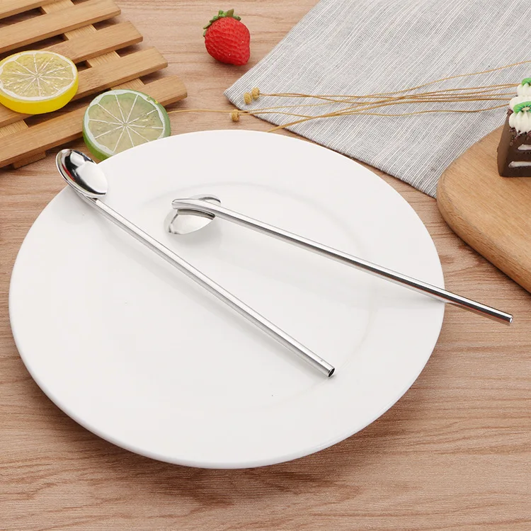 Eco-friendly Yerba Mate straw Bombilla Stainless Steel Drinking Straw Spoon