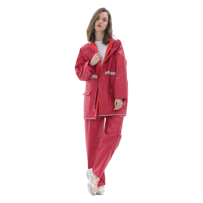 Adults motorcycle and electric bike raincoat suit double wear hooded