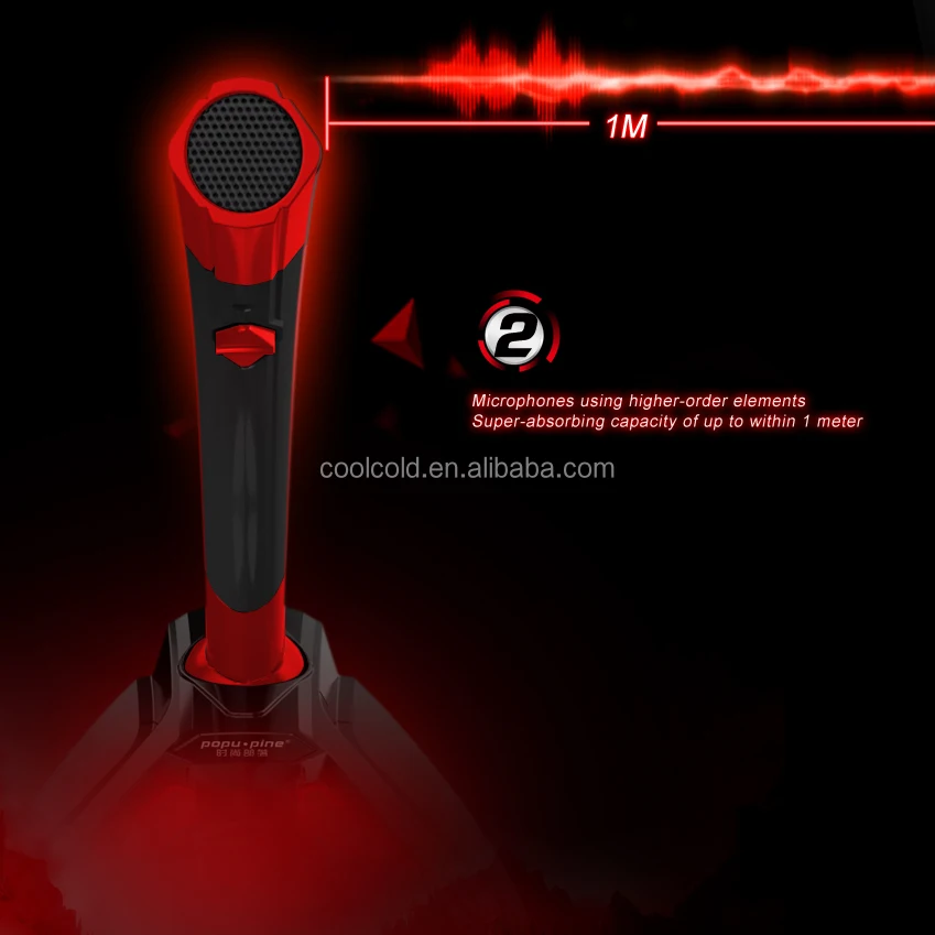 Gaming accessory desktop microphone 3.5 mm audio plug studio recording laptop PC computer microphone