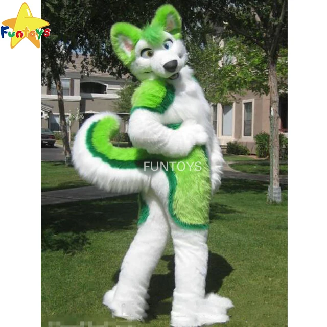 Funtoys CE Green Husky Fursuit Mascot Costume Plush For Adult