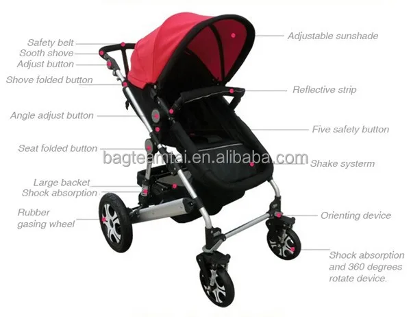 Wholesale baby stroller folding portable four-wheel damping baby carriage