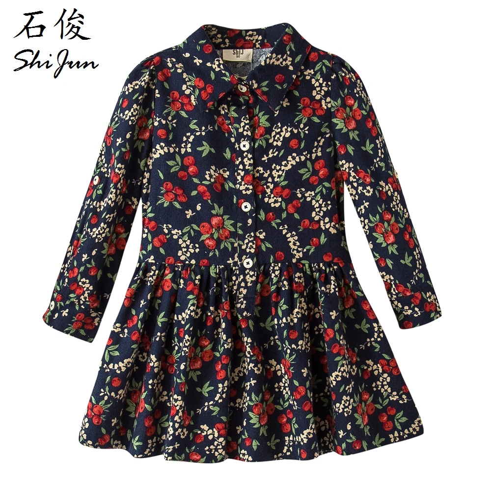 Shijun в наличии вишня 2 лет платье для девочек зимние платья