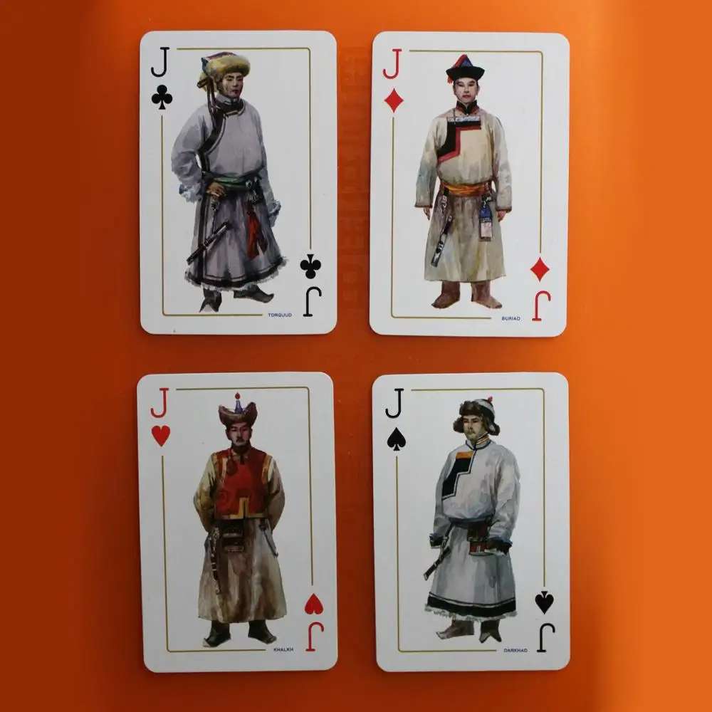 Mongolia ethnic costumes bridge size 56 cards paper made playing cards