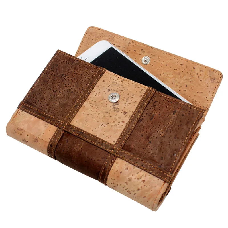 Boshiho ladies fancy items multi-colored natural cork wooden wallet
