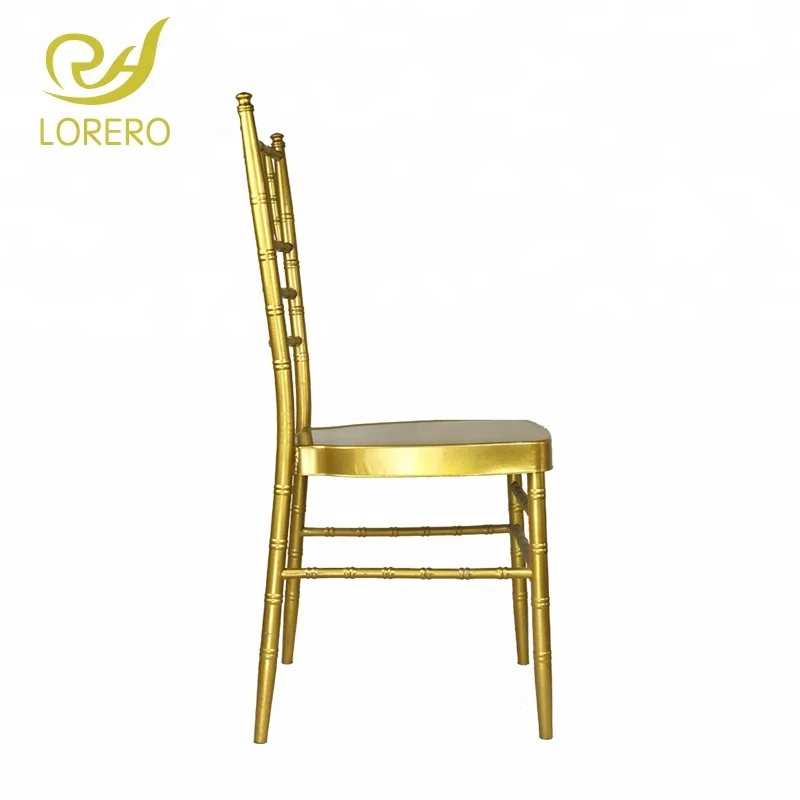 
The classic Iron tiffany chairs stacking metal wedding gold chiavari chair 
