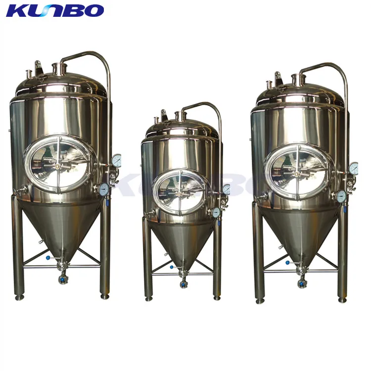 KUNBO Used Wine Equipment Cooled Stainless Conical Fermenter Adjustable Fermenting Crock Pot