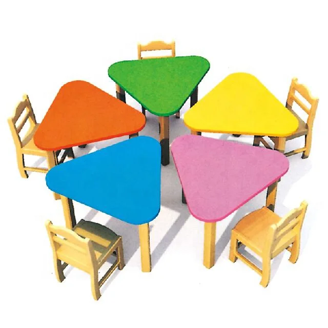 Colorful children dinning table and chair  kindergarten kids daycare wood table