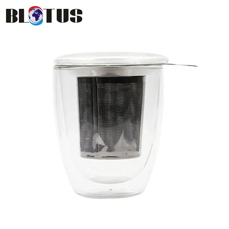 Тонкая чашка из боросиликатного стекла с крышкой