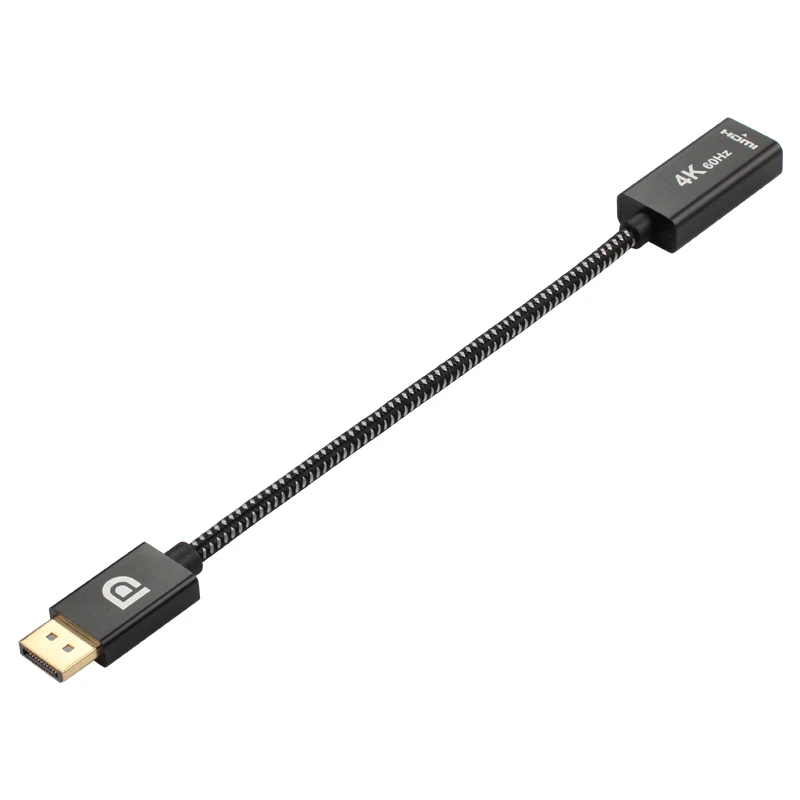 ULT-unite High Quality Custom 4K@60Hz DP DisplayPort to HDMI Cable Adapter Gold Plated Aluminum Alloy Shell
