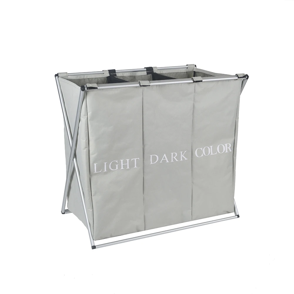 Корзина для стирки дома с тремя отделениями