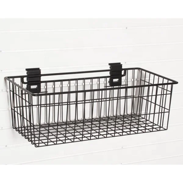 Unipower Garage Storage Solution Wall Mount Slat Wall Panel Multi Fit Black Deep Wire Basket