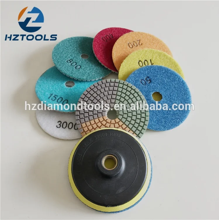 3-5inch flexible resin diamond polishing pad for marble quartz and concrete polishing pad