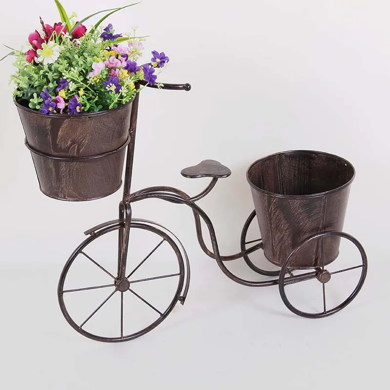 New Product China Supplier Garden Decor Metal Bicycle Flower Pot
