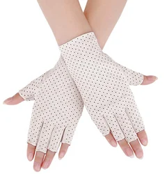 Модные женские солнцезащитные перчатки без пальцев УФ солнцезащитные легкие хлопковые перчатки для вождения