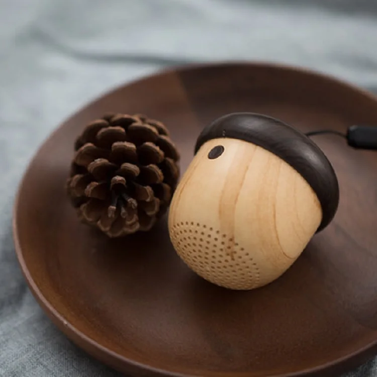 
Creative Gifts Nut Shaped Ultra Mini Wooden Bluetooths Speaker 