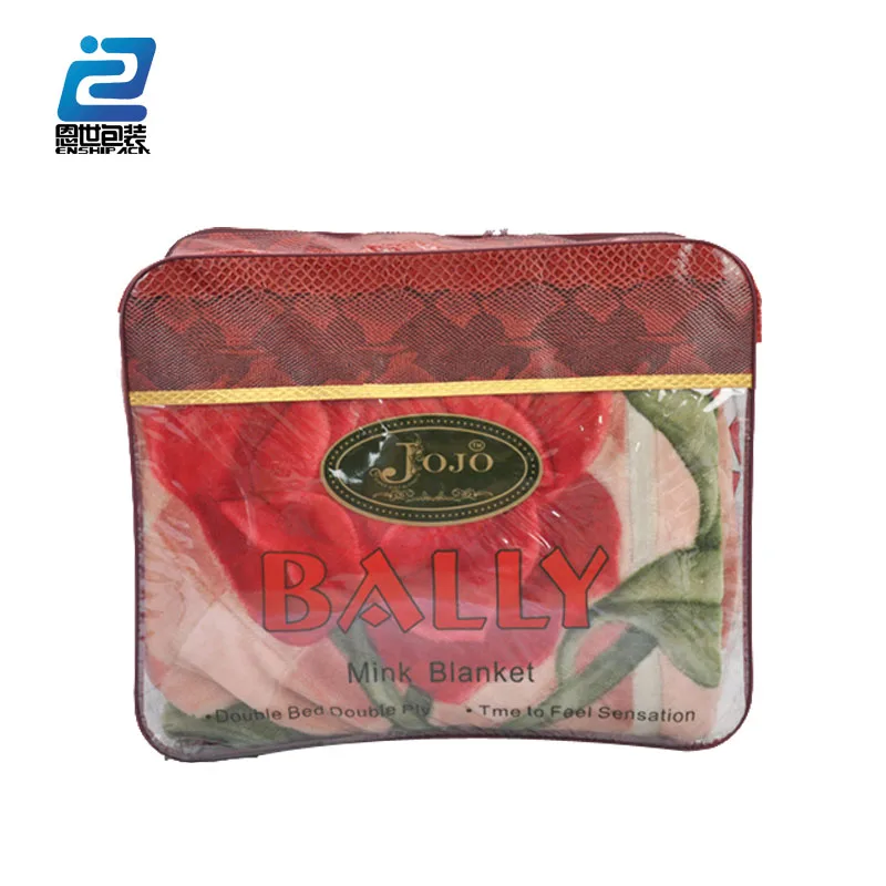hot sale Wholesale high quality cheap plastic pu and PVC blanket/quilt packaging bags with zipper