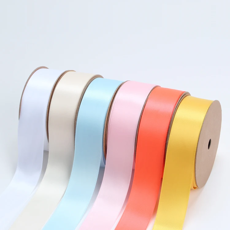 
High Quality 25mm 1 inch Solid Color Double Faced 100% Polyester Satin Ribbon 