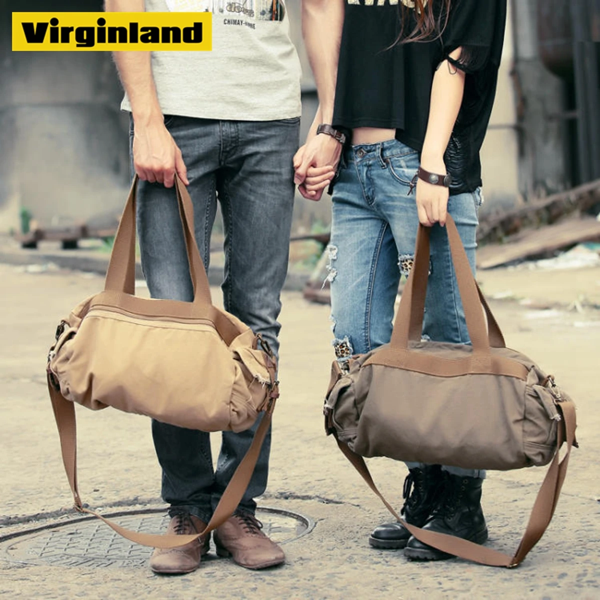 0114 Drop Shipping Barrel shaped Canvas Shoulder Bags