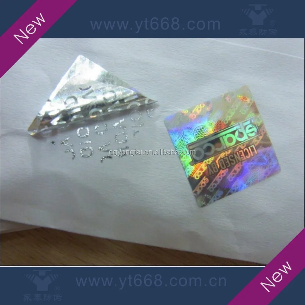 Warranty VOID tamper proof hologram seal label with rainbow holographic effect