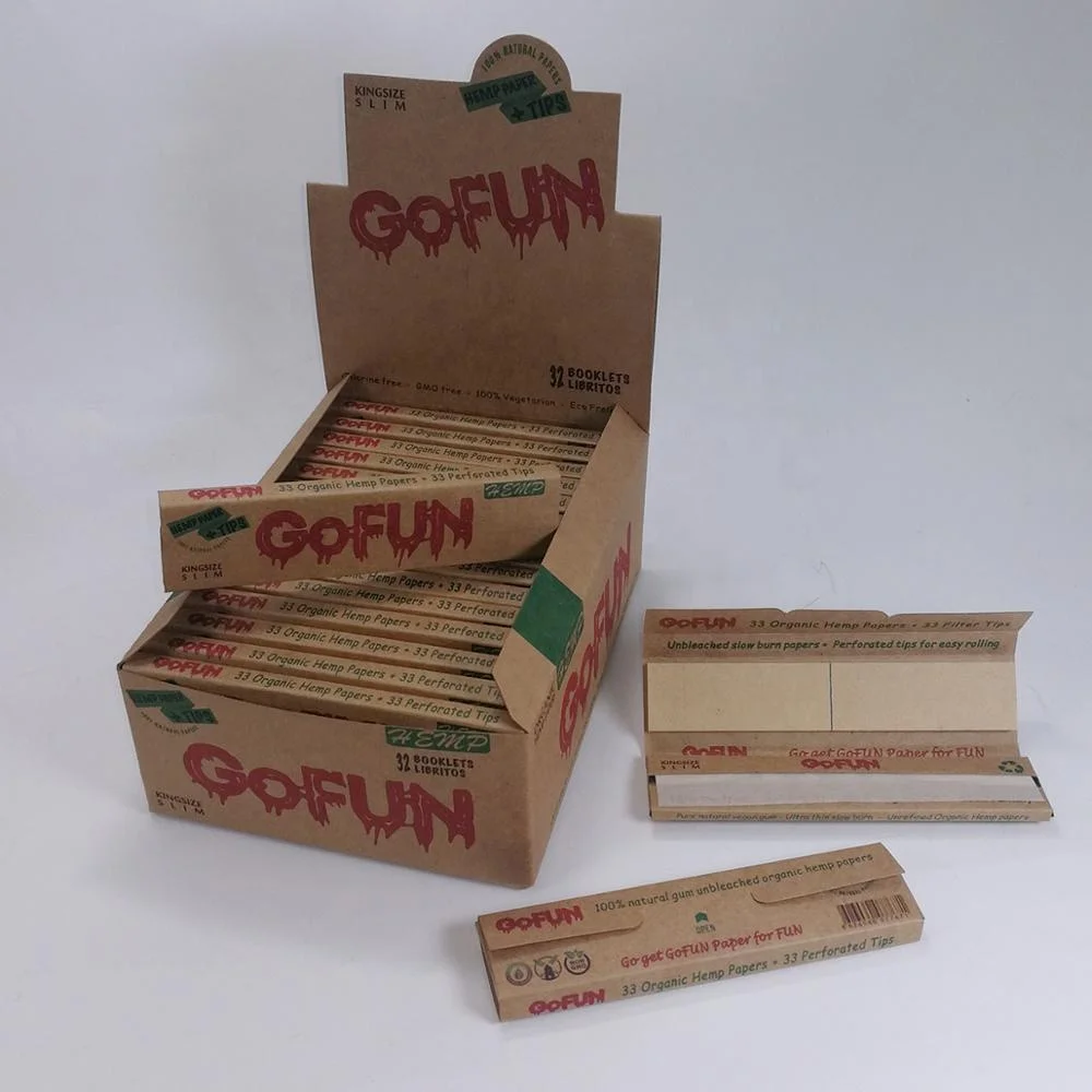 
Hemp rolling paper kingsize slim slow burn organic paper 