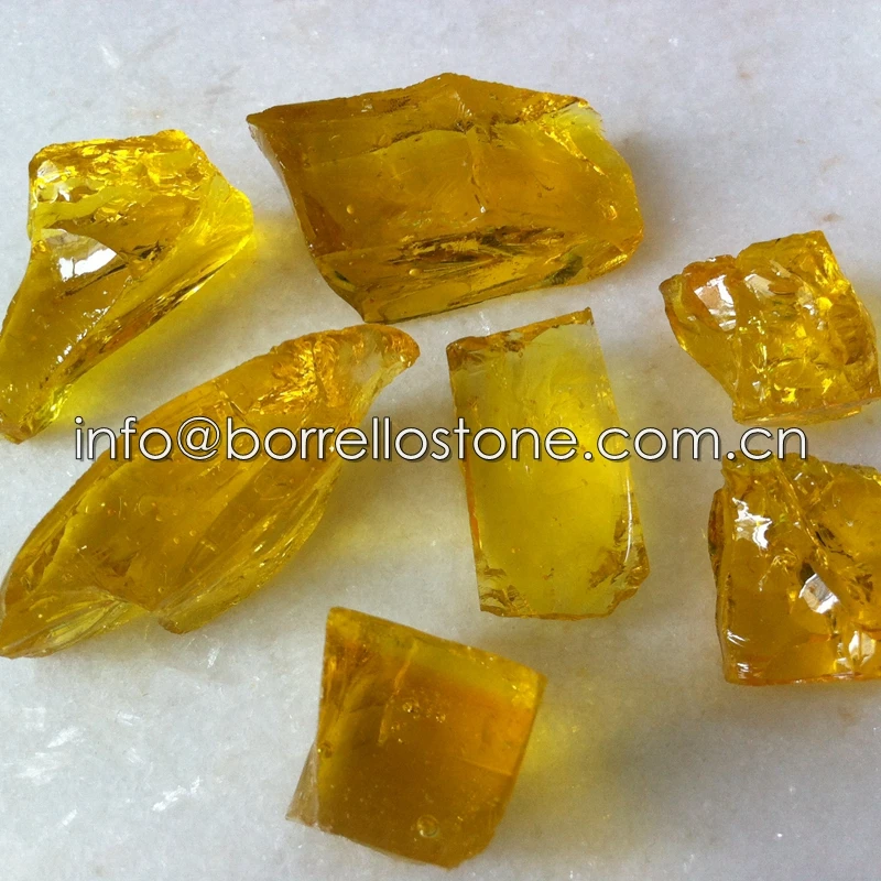 Crushed large glass rock for garden