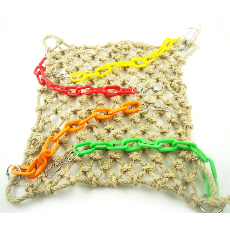 
Parrot Bird Toys Hanging Hemp Rope Hammock Swing 