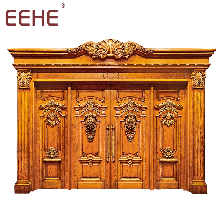 
Main wood carving door design solid wood double door 