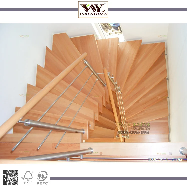 
Wholesale Solid Wood Tread Stairs Floating Cantilevered Staircase 