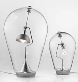 Special Lamp Glass Material Bulb Shaped Table Lamp Indoor Reading Lighting Desk Light