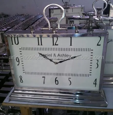 table clock metal