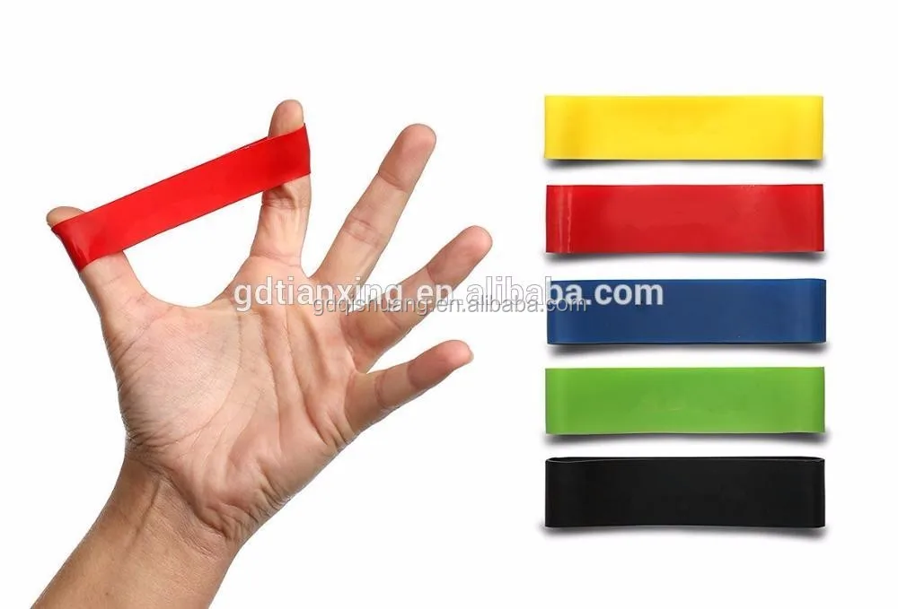 Finger Exercise Elastic Resistance Mini Loop Bands,Thera Loop Bands,5 level resistance