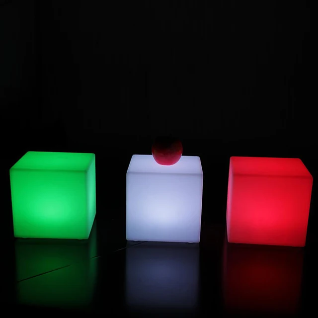 Colorful glowing plastic illuminated led cube seat