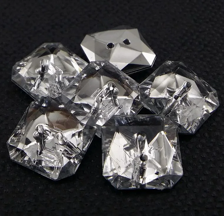 Crystal Clear Rhinestone Sewing Buttons Jewelry Scrapbooking Flat Round Faceted