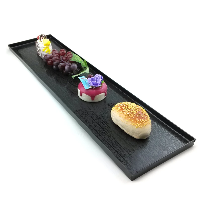 Food grade rectangle disposable black food plastic tray for multi use