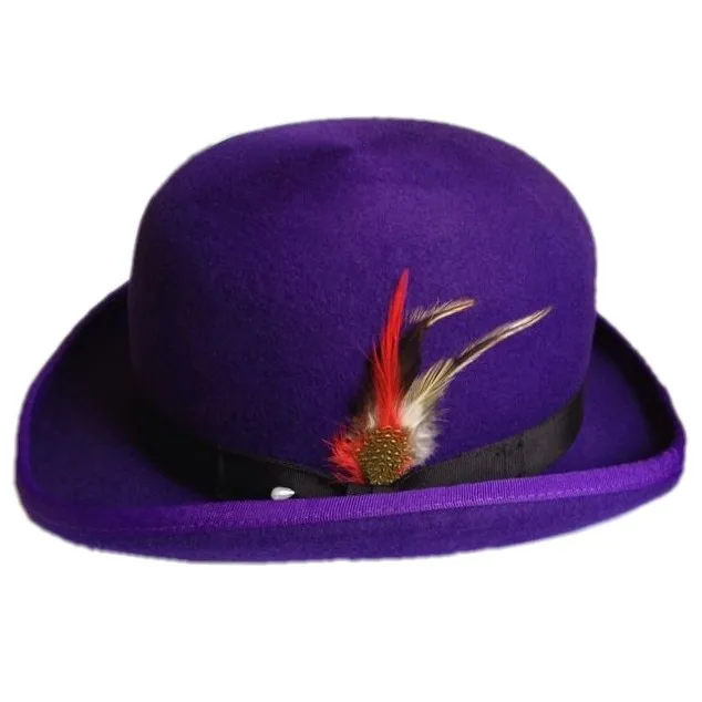 purple bowler hat